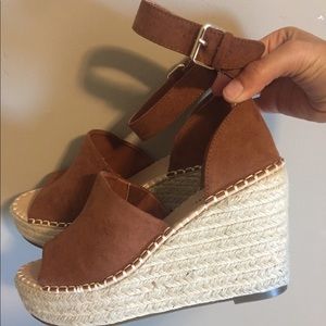 Brown espadrille wedges